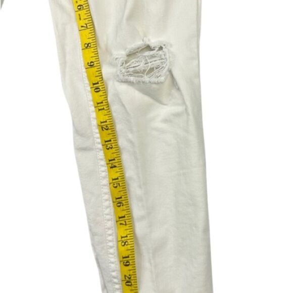 Free People Womens Jeans Size 27 White Distressed Raw Hem Ankle - Picture 7 of 12